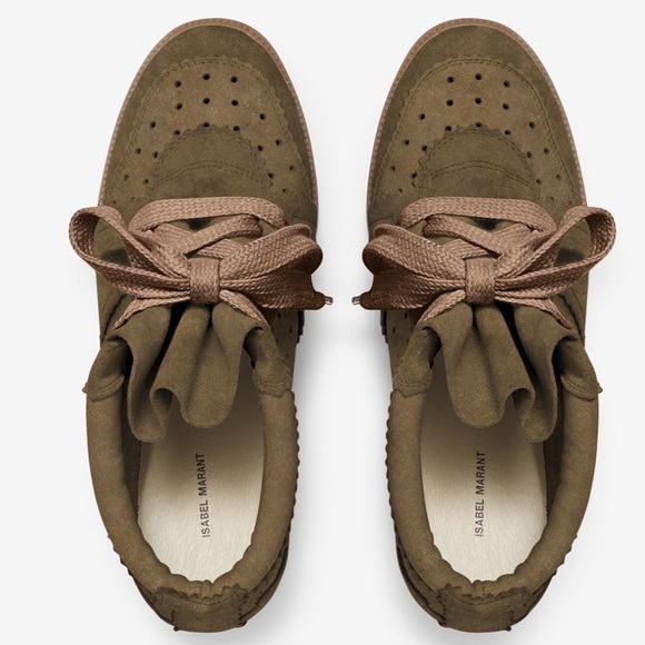 Isabel Marant Bobby Leather Sneakers Suede Nubuck Ankle Lace Up Booties 38 8 - Picture 13 of 14